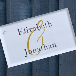 Opulent Blue Wedding Place Card Holder