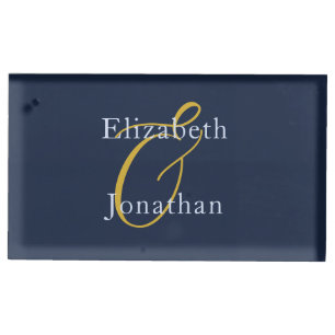 Opulent Blue Wedding Place Card Holder