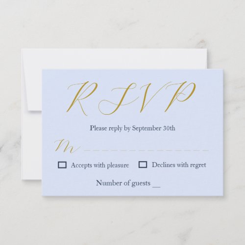 Opulent Blue Wedding RSVP Card