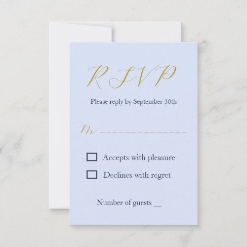 Opulent Blue Wedding RSVP Card