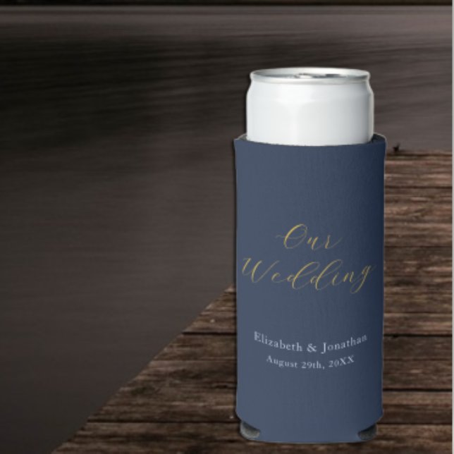 Opulent Blue Wedding Seltzer Can Cooler (Creator Uploaded)
