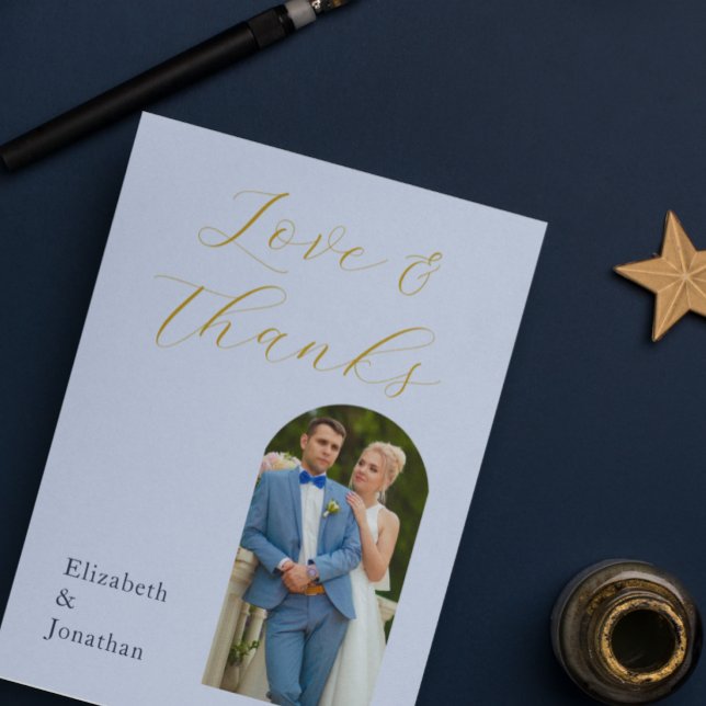 Opulent Blue Wedding Thank You Card (Creator Uploaded)