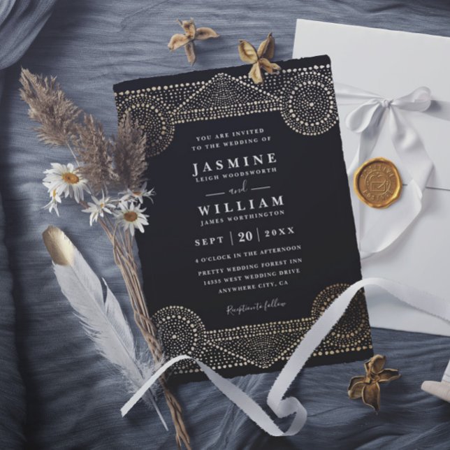 Opulent Boho Luxury Elegant Modern Chic Wedding Invitation (Creator Uploaded)