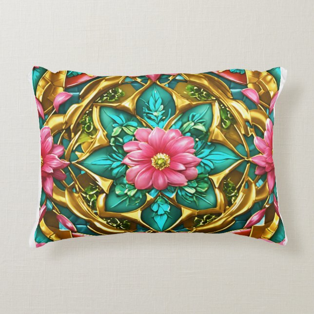 Opulent Dreams, Futuristic Elegance Accent Pillow (Front)