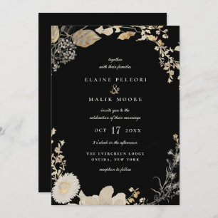 Opulent Gilded Garden Wedding Invitation