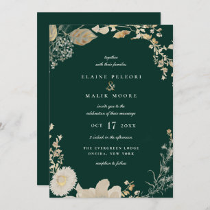 Opulent Gilded Garden Wedding Invitation