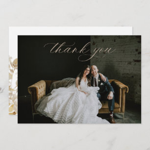 Opulent Gilded Garden Wedding Photo Thank You Card