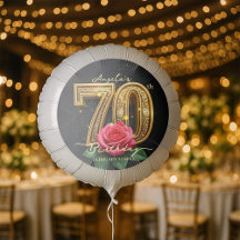 Opulent Glamorous Rose Gold Filigree 70th Birthday