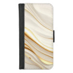 &quot;Opulent Gold and Cream Marble Swirls&quot; iPhone 8/7 Wallet Case