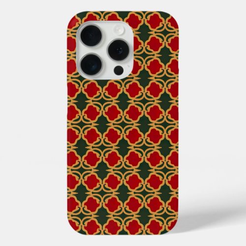 Opulent Gold and Red Floral  iPhone 15 Pro Case