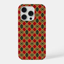 Opulent Gold and Red Floral