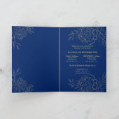Opulent Gold and Royal Blue Floral Quinceanera Invitation (Inside)
