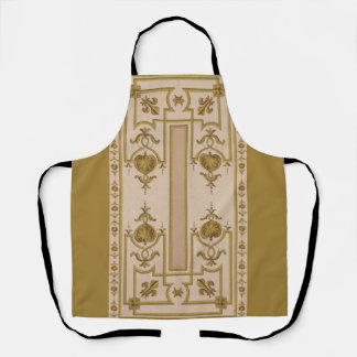 opulent gold baroque print apron