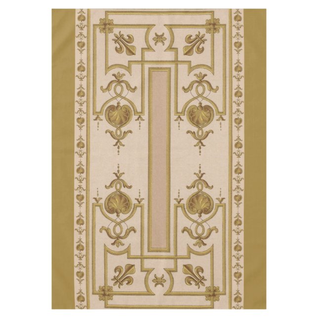 opulent gold baroque print tablecloth (Front)