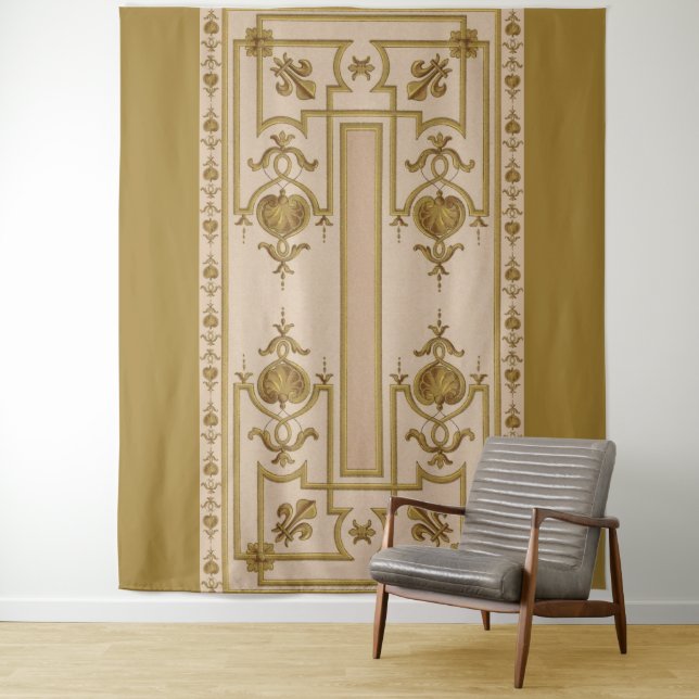opulent gold baroque print tapestry (In Situ)