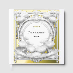 Opulent Gold Floral Motif, Wedding Foil Guest Book