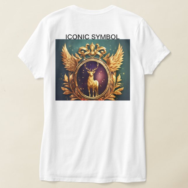 Opulent Golden Laurel Crest Logo T-Shirt (Laydown Back)