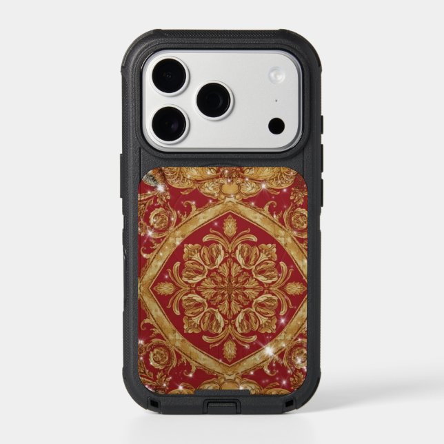 Opulent Golden Scroll – Mara Trumpet Glory Design Otterbox iPhone Case (Back)