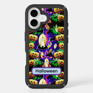 Opulent Halloween Spooky Pumpkins and Pattern iPhone 16 Case