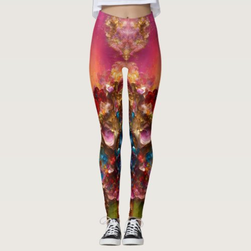 Opulent Leggies Colorful Abstract Painting Oil   Leggings
