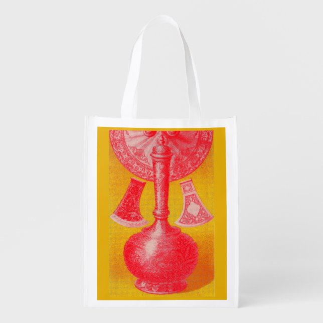 opulent mid-Victorian print decanter and... Reusable Grocery Bag (Front)