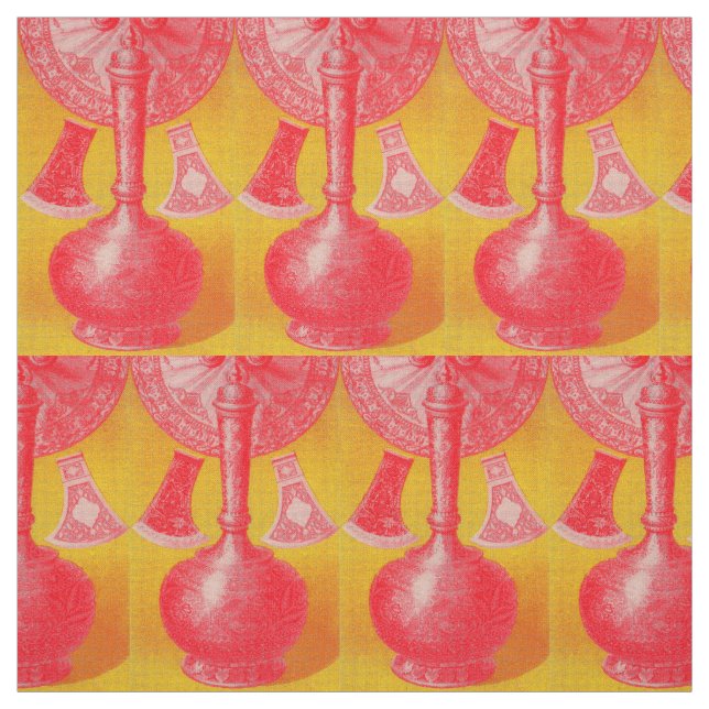 opulent mid-Victorian print decanters and... Fabric (Swatch)
