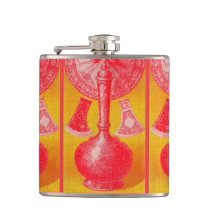 opulent mid-Victorian print decanters and... Hip Flask