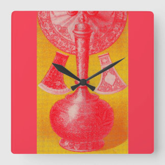 opulent mid-Victorian print decanters and... Square Wall Clock