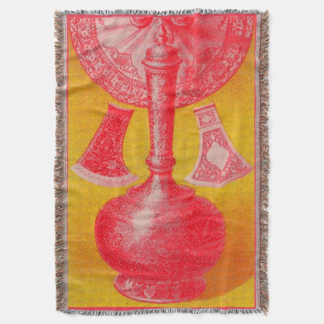 opulent mid-Victorian print decanters and... Throw Blanket (Front Vertical)