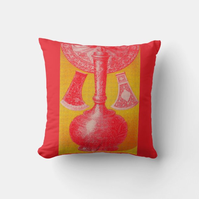 opulent mid-Victorian print decanters and... Throw Pillow (Front)