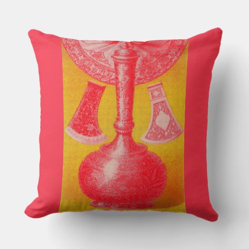 opulent mid_Victorian print decanters and Throw Pillow