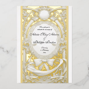 Opulent Motif Atelier Wedding Invite, Foil Invitation