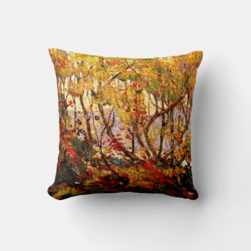 Opulent October beautiful autumnal painting Throw Pillow