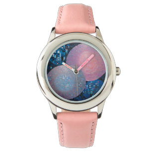 Opulent Ovals: Shades of Blue & Pink in Abstract Watch