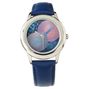 Opulent Ovals: Shades of Blue & Pink in Abstract Watch