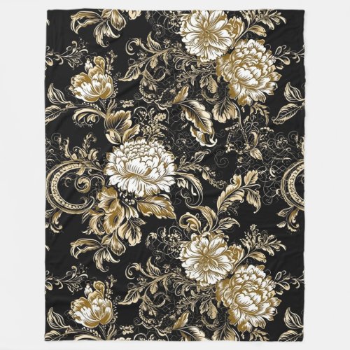 Opulent Peony Fleece Blankets for Ultimate Comfort