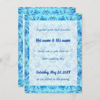 Opulent rose design in turquoise invitation