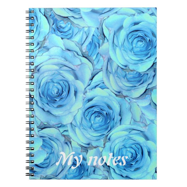Opulent rose design in turquoise   notebook (Front)