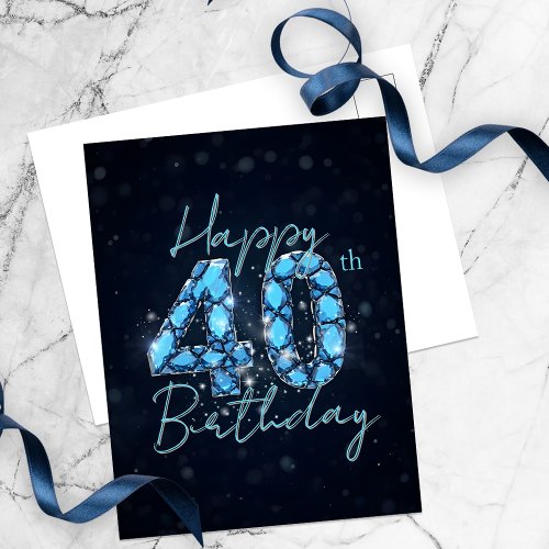Opulent Sapphire Blue and Black 40th Birthday