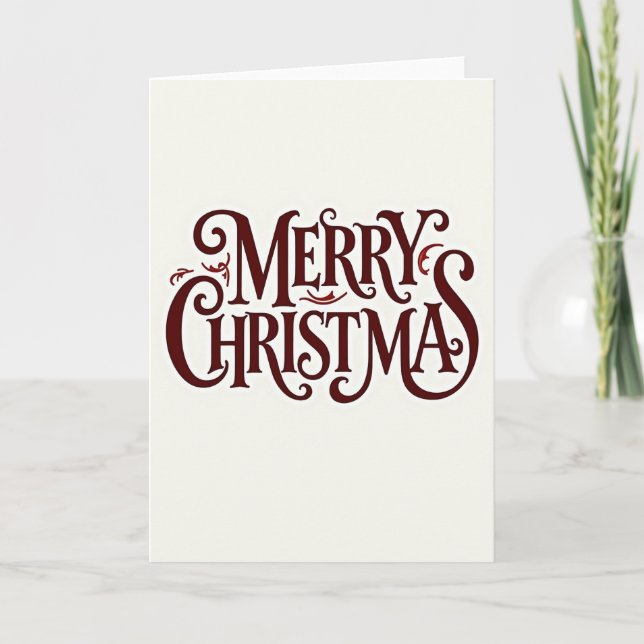 Opulent Script Christmas Card (Front)