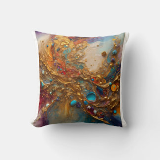 Opulent Spectrum: A Masterpiece of Color and Luxur Throw Pillow