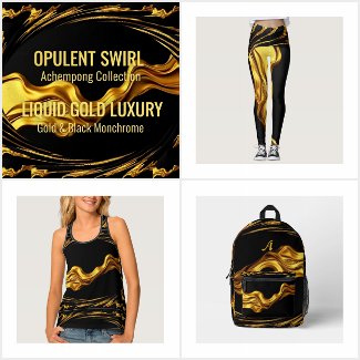 Opulent Swirl Black & Gold Monochrome Achempong