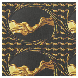 Opulent Swirl Full Gold Black Designer Upholstery  Fabric