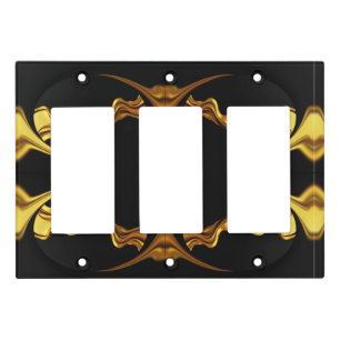 Opulent Swirl Full Liquid Gold Black Achempong Des Light Switch Cover
