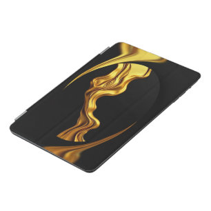 Opulent Swirl Liquid Gold Black Monochrome iPad Mini Cover