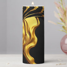 Opulent Swirl Liquid Gold Black Monochrome Luxury