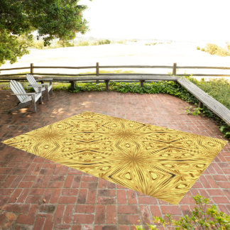 Opulent Swirl Liquid Gold: Gilded Zenit | Achempon Outdoor Rug