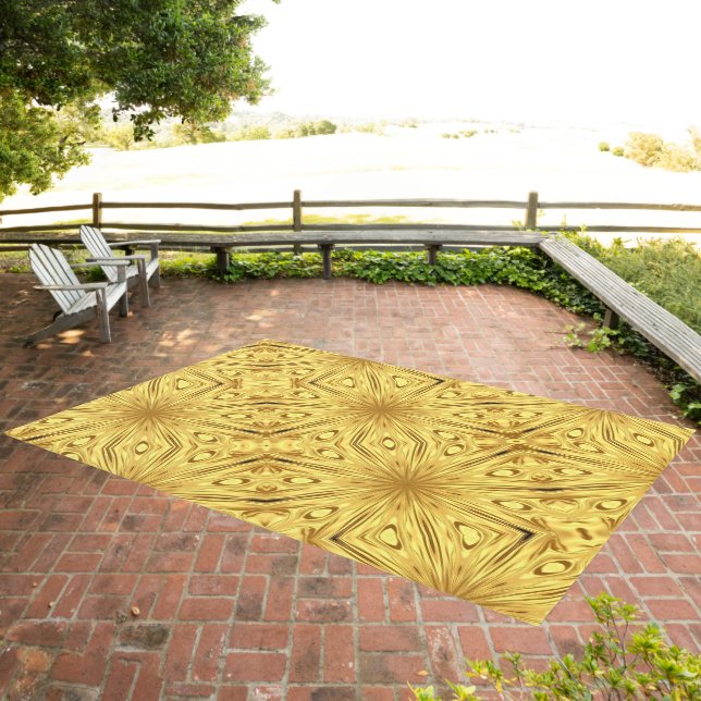 Opulent Swirl Liquid Gold: Gilded Zenit | Achempon Outdoor Rug (Insitu (Outdoor 3))