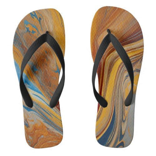 Opulent Swirl Marble_Inspired Pair of Flip Flops