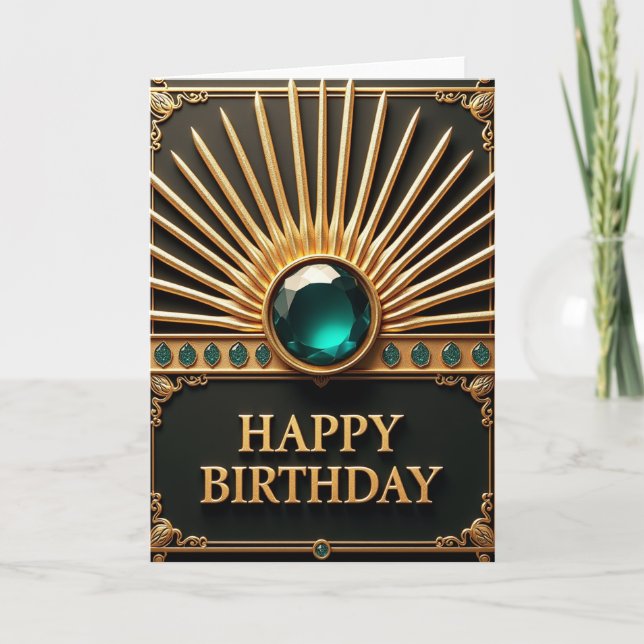 Opulent Teal Gemstone Card (Front)